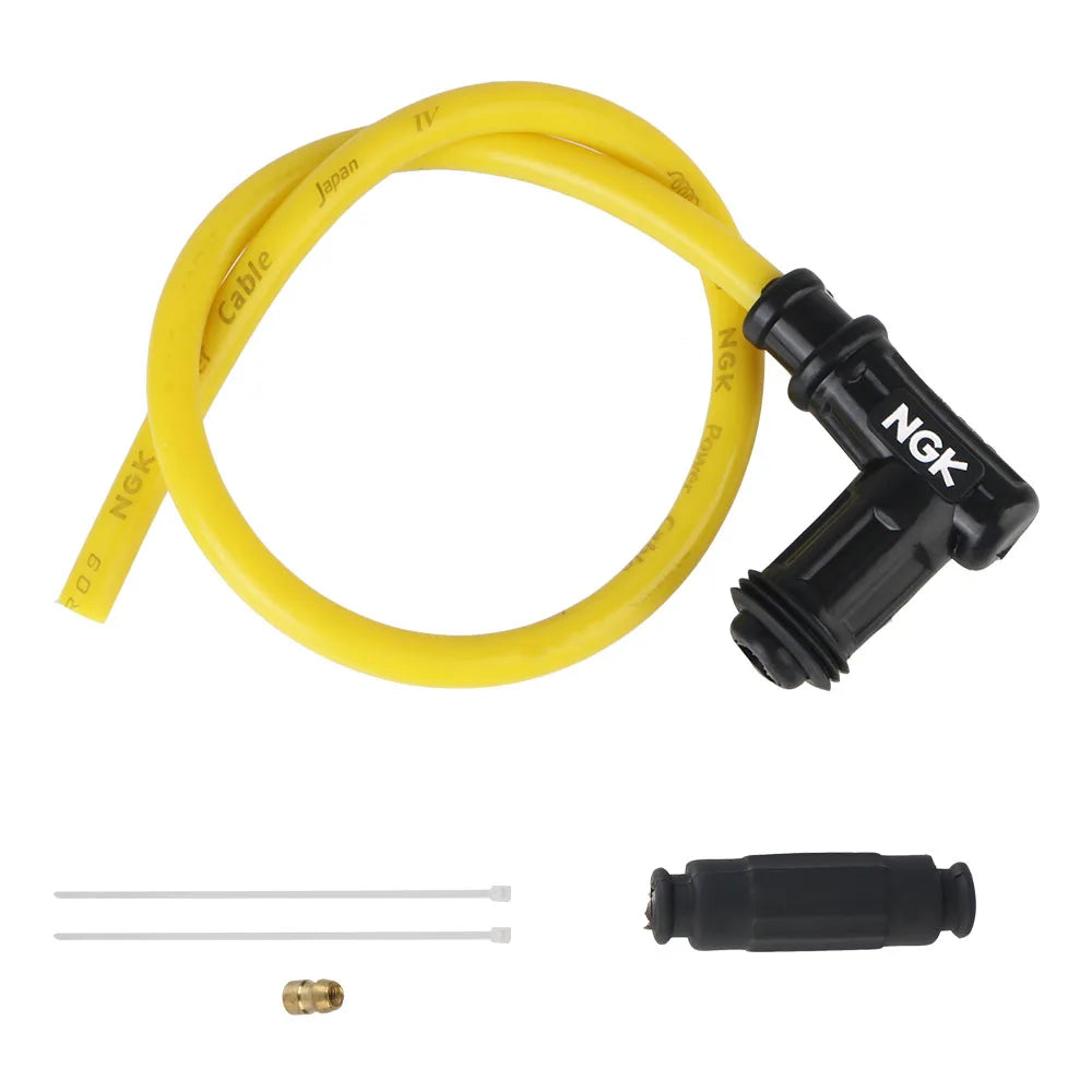 Universal Spark Plug Motorcycle lgnition Coil lridium Cable For Dirt Bike Racing Go Kart ATV Scooter Moto Zpaxo 90 angle Yellow