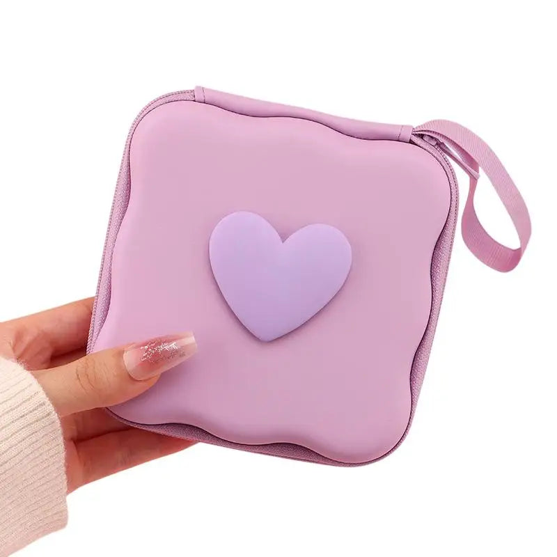 CMPortable Cable Protector Storage Bag Lovely Heart Knot Travel Cute Zpaxo Purple