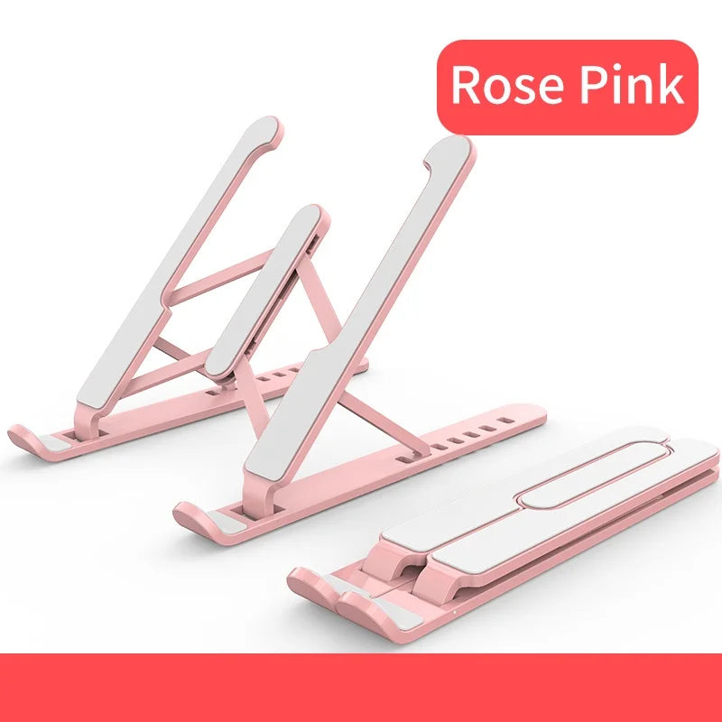 Tablet Stand Holder Folding Heat Dissipation Storage Lifting Zpaxo pink