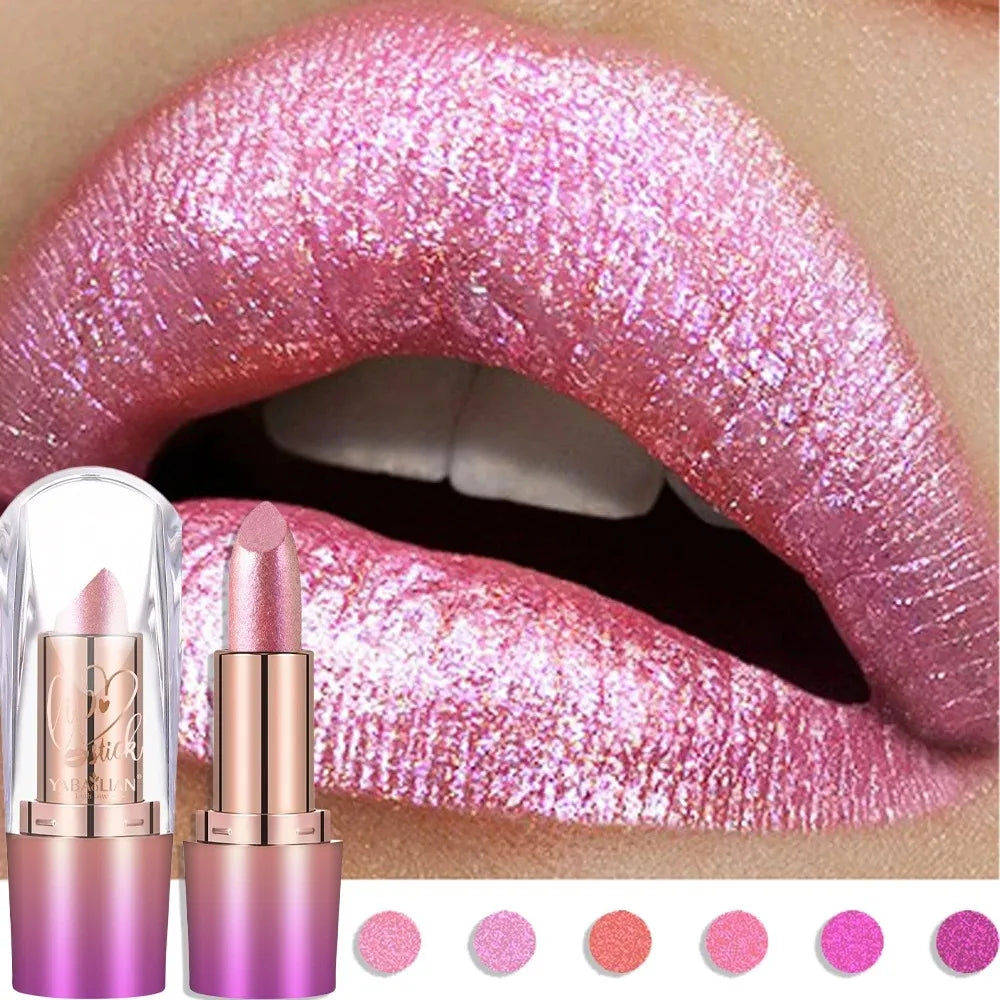 Holographicradiance Lipstick Metallic Glitter Long-wear Lightweight