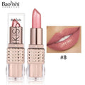 12 Colors Glitter Shiny Lipstick Waterproof Long Lasting Pearlescent