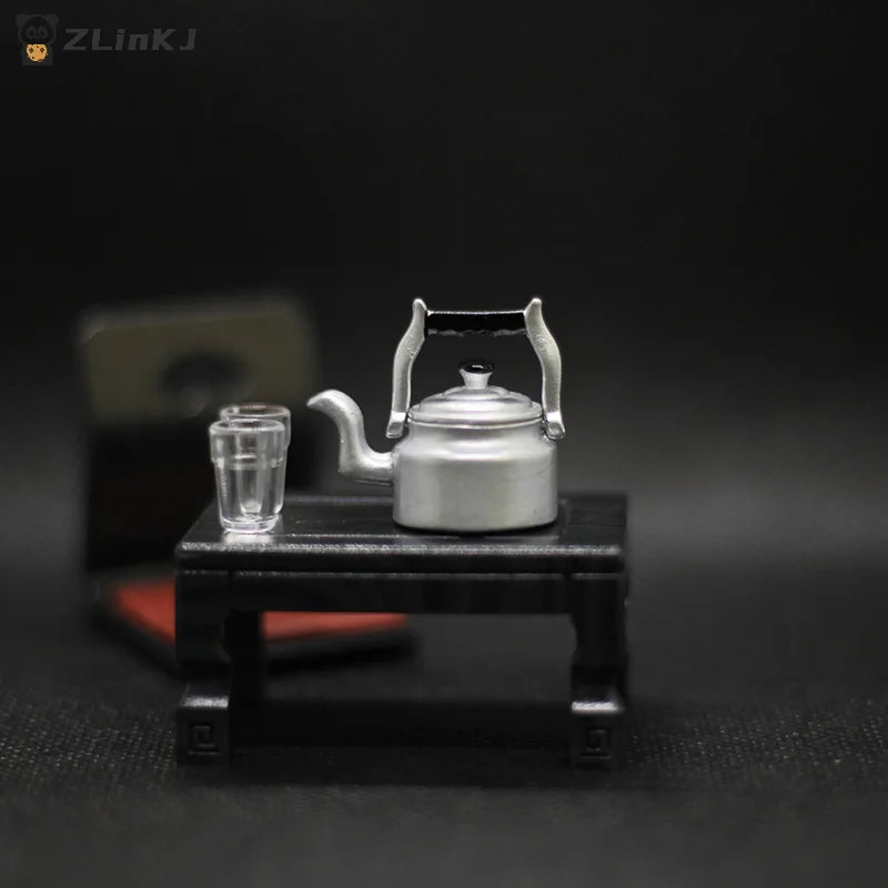 ▶1Pc Miniature Replica Mini Kettle Model Kids Play Toys, Dollhouse Accessories Zpaxo