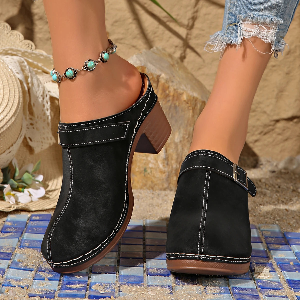 2026 Women High Heel Sandals Summer High Heels Sandals Chunky Open Toe Slippers Female Fashion Casual Slingback Shoes for Women Zpaxo