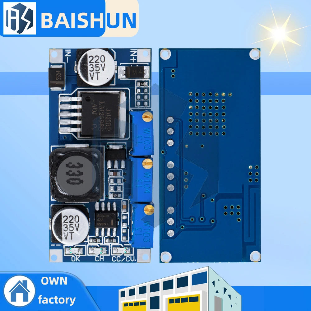 "LM2596S Adjustable Buck Converter Module – 3A CC/CV DC-DC Step-Down Power Supply with LED Driver Mode, Over-Current Zpaxo Default Title