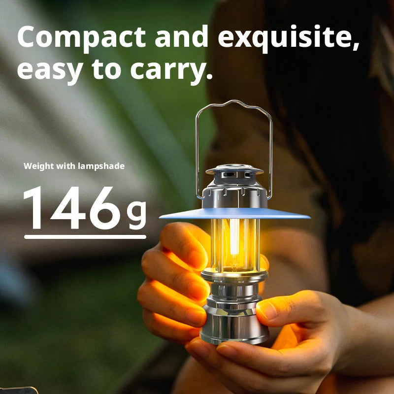 ESMARTER Vintage LED Camping Lantern – Rechargeable Portable