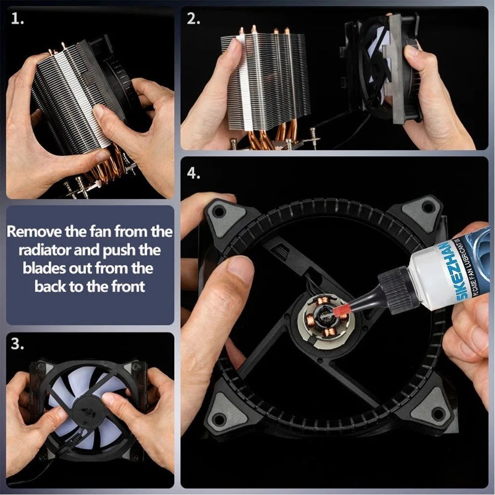 PC Case Fan Lubricant Oil - Reduce Friction Anti-Rust Reduce Drag Long-Lasting Lubrication Quiet Operation for Fan Shaft Bearing Zpaxo