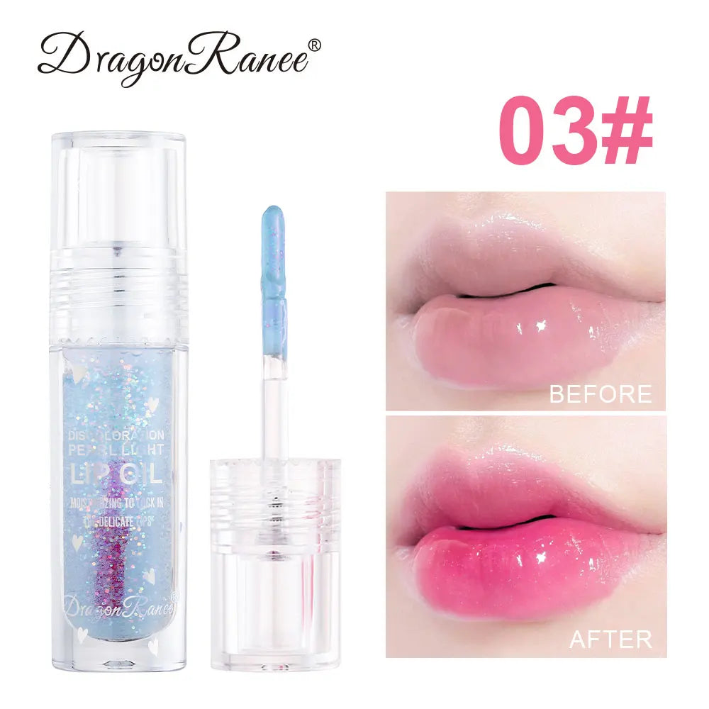 Lip Oil, Lip Gloss, Long-Lasting Moisturizing Tinted Lip Oil, Natural Color, Soft and Smooth Lips, Non-Sticky Glossy Finish, Lipstick Base Lip Gloss Zpaxo 3Dr117