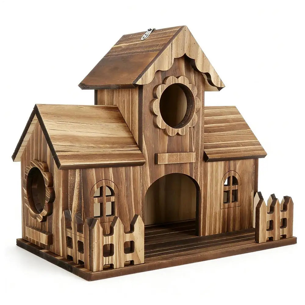Birdhouses for Outdoors Wooden Natural Rustic Nest Chickadee Bird House for Nesting Feeding Breeding Garden Tree Balcony Deck Zpaxo A China Mainland
