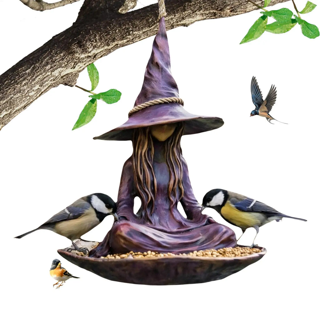 Magic Sorcerer Bird Feeder Purple Cloak Hanging Wild Food Station