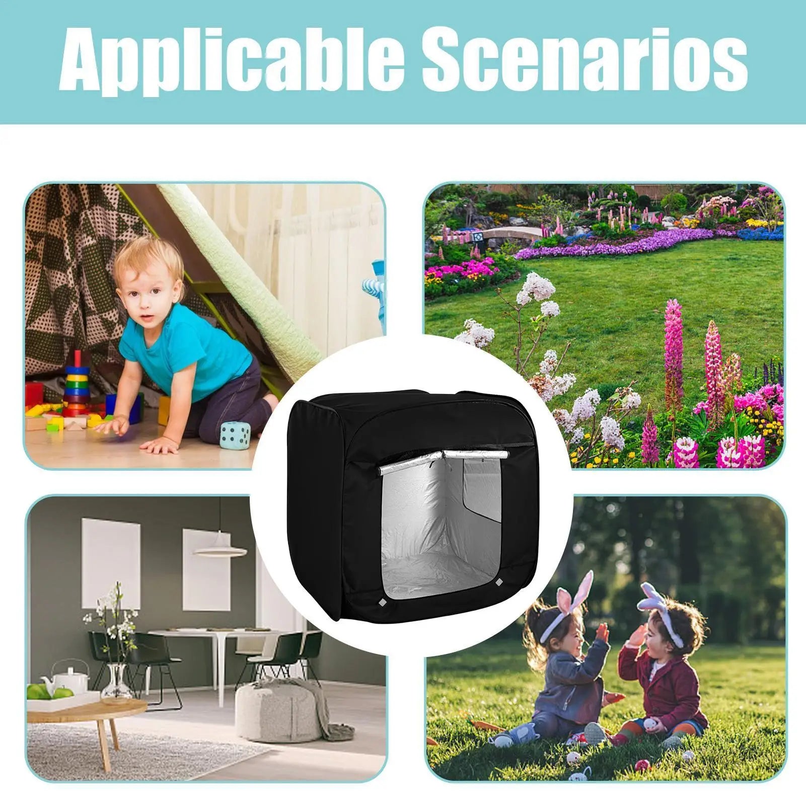 Sensory Play Tent Portable Foldable Den Window Calm Down Black