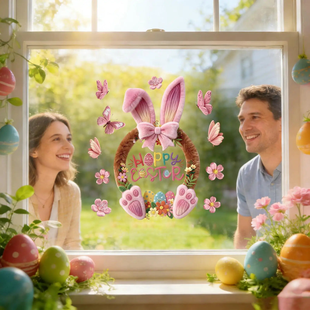 Easter Window Clings Static Decals Removable Reusable Bunny Rabbit