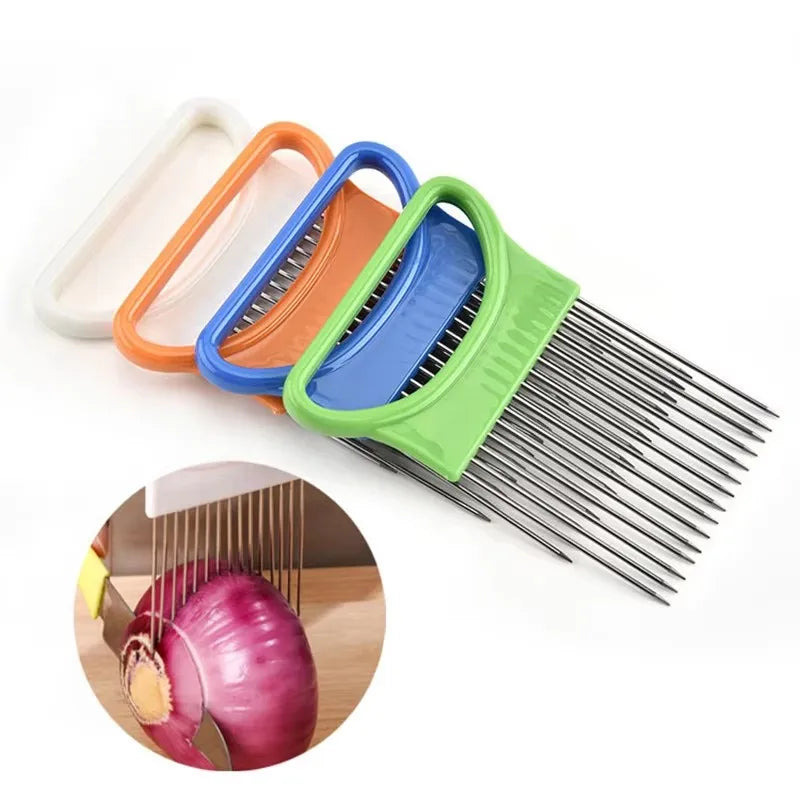 Stainless Steel Onion Holder & Vegetable Slicer Guide