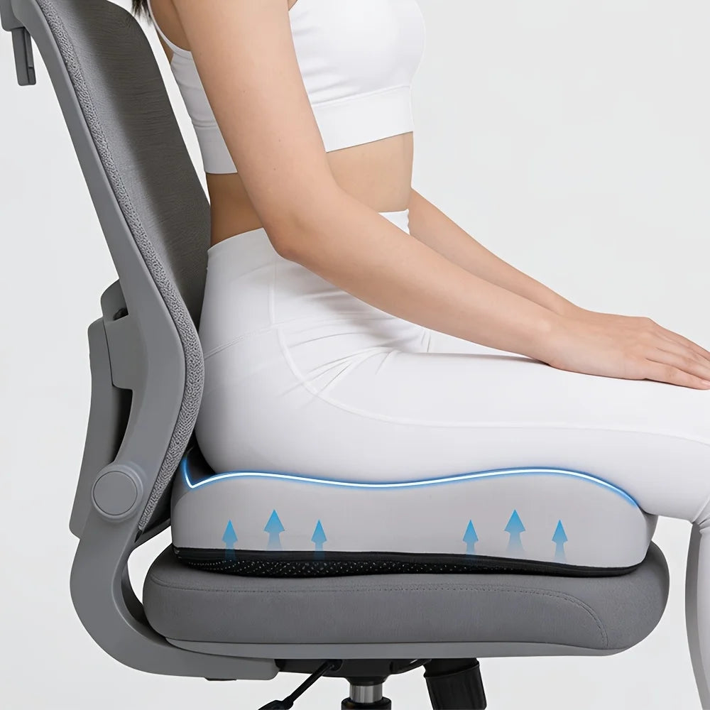 Memory Foam Seat Cushion Ergonomic Design Central Groove Suitable