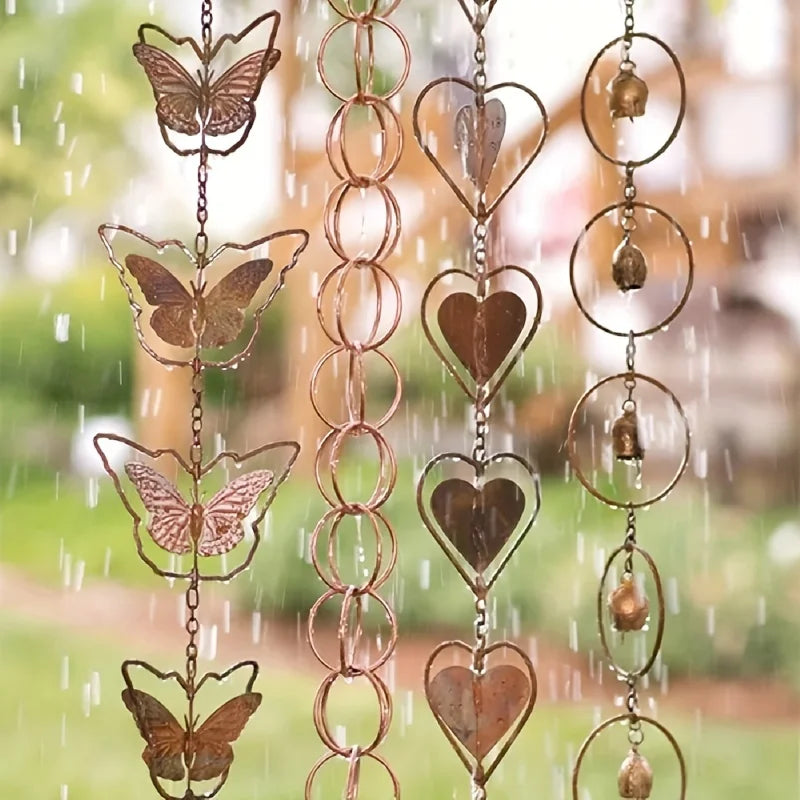 Enchanting Metal Butterfly Wind Chime Rain Chain Garden Art Indoor