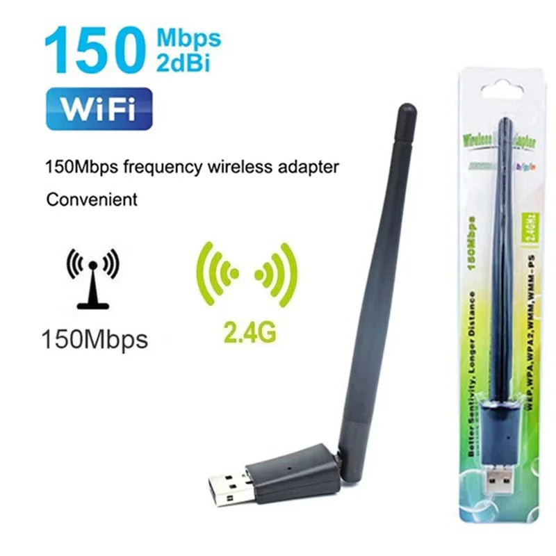 Mini USB Wireless Network Card Portable PC Laptop Wi-Fi Upgrade For Home Office Network Office Internet Connection Gear Supplies Zpaxo