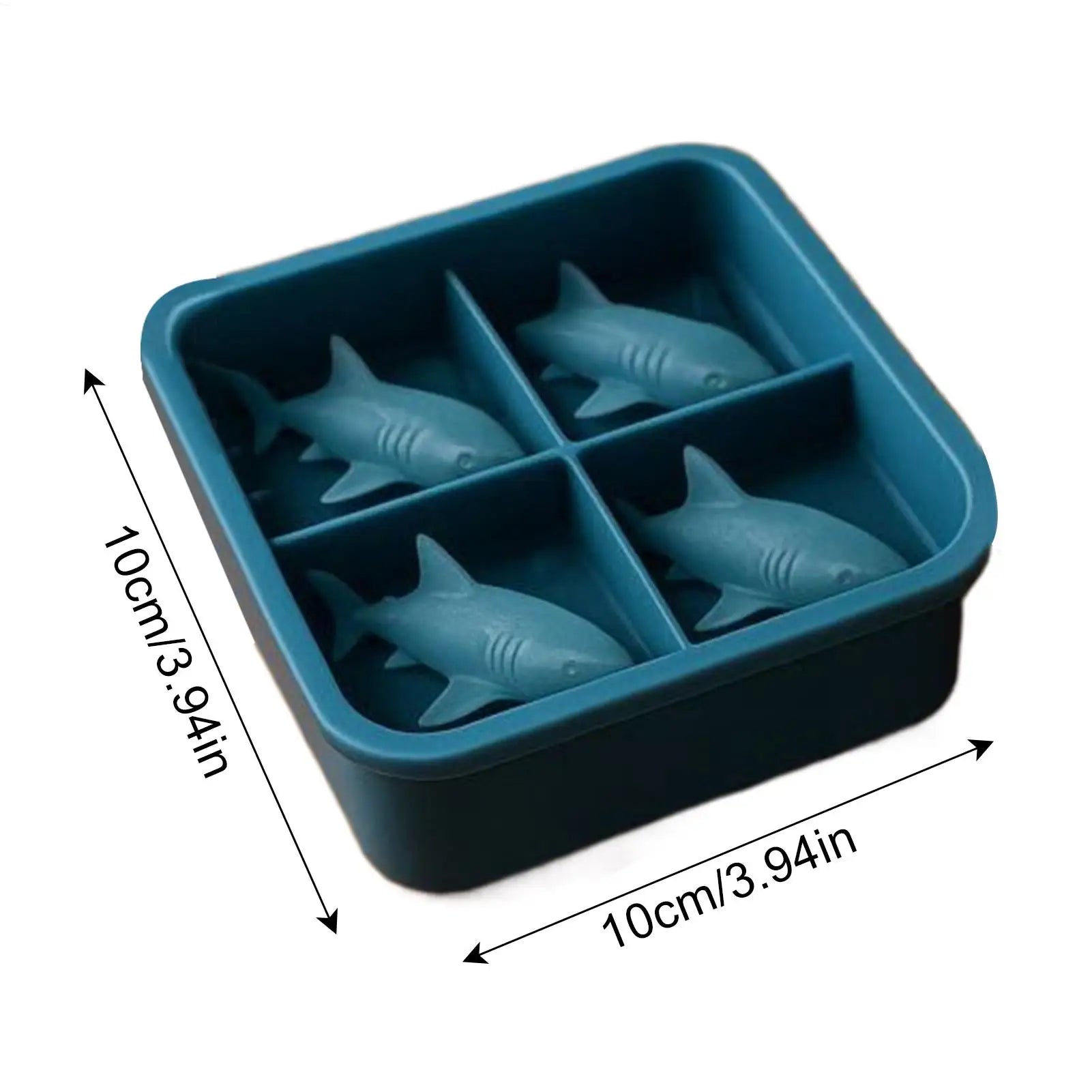 3D Shark Whiskey Ice Mold Cute Easy Release Silicone Tray Shaper