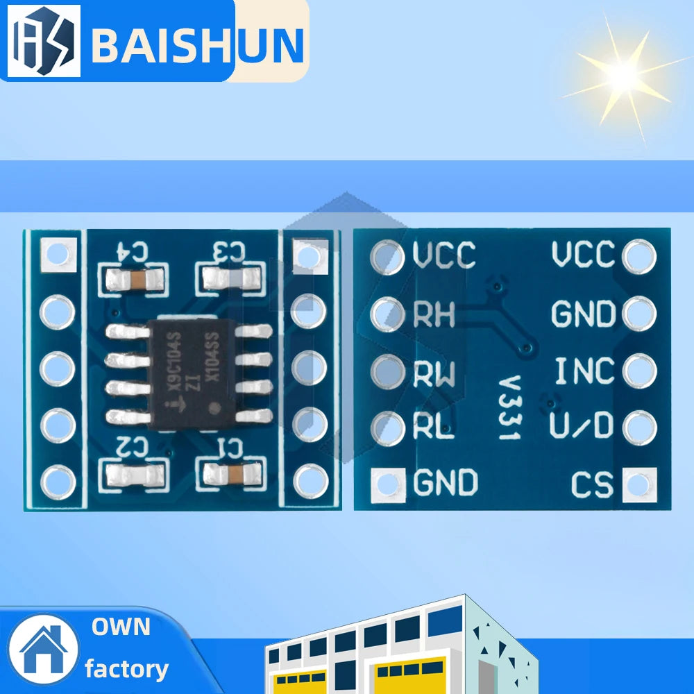 5V X9C104 Digital Potentiometer Module 40 100K 100-Tap Zpaxo Default Title