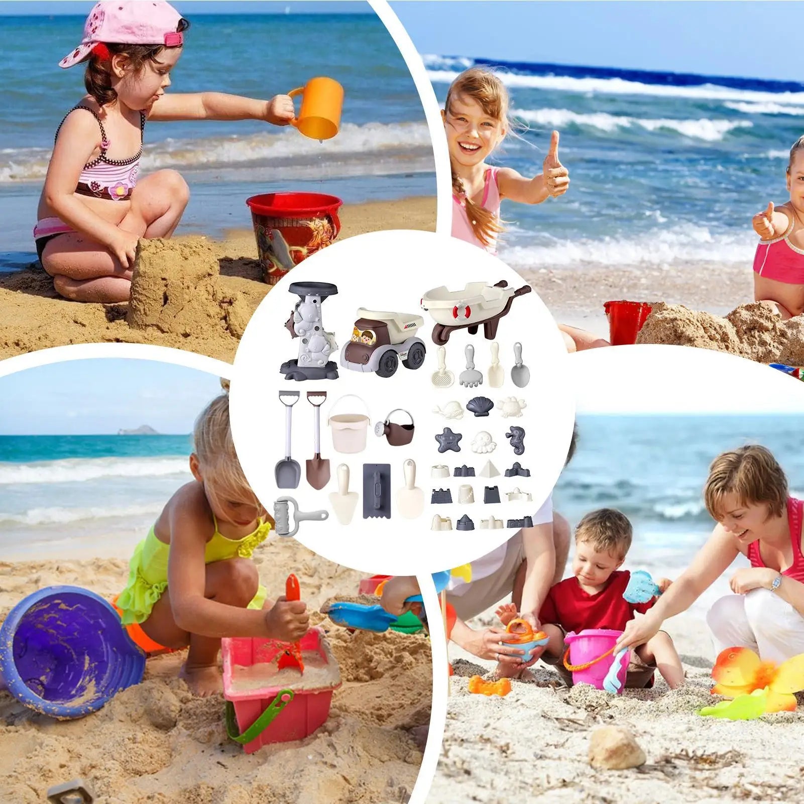 Beach Sand Toys Bucket Shovels Digging Game Kids Ages 3 Outdoor Zpaxo