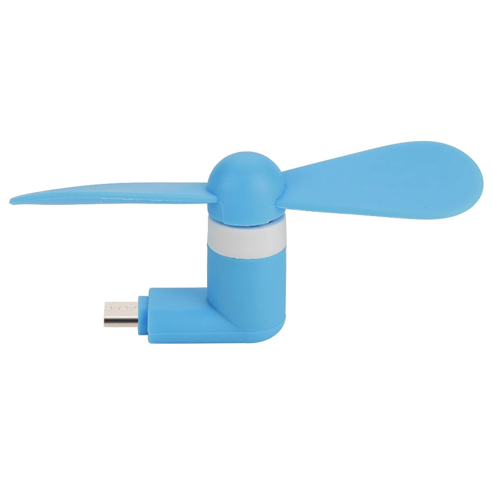 Portable Mini USB Fan Mini Portable Hand USB Small Fan Ultra quiet USB Fan For Android OTG Smartphones Zpaxo Blue