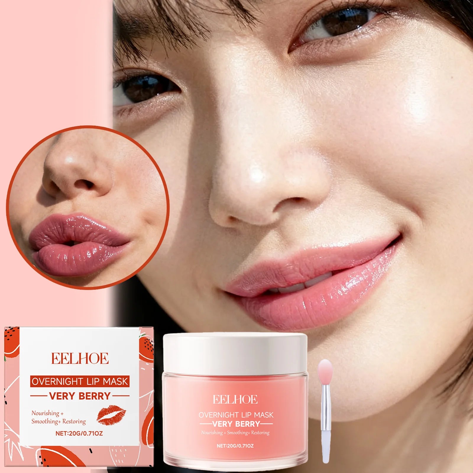 Berry Lip Sleeping Mask Overnight Lip Treatment for Dry Chapped Lips Hydrating Lip Mask with Hyaluronic Acid & Ceramide Deep Zpaxo