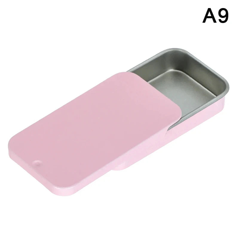 CMTinplate Box Slide Lid Push Pull Drawer Balm Portable Mini Zpaxo A9