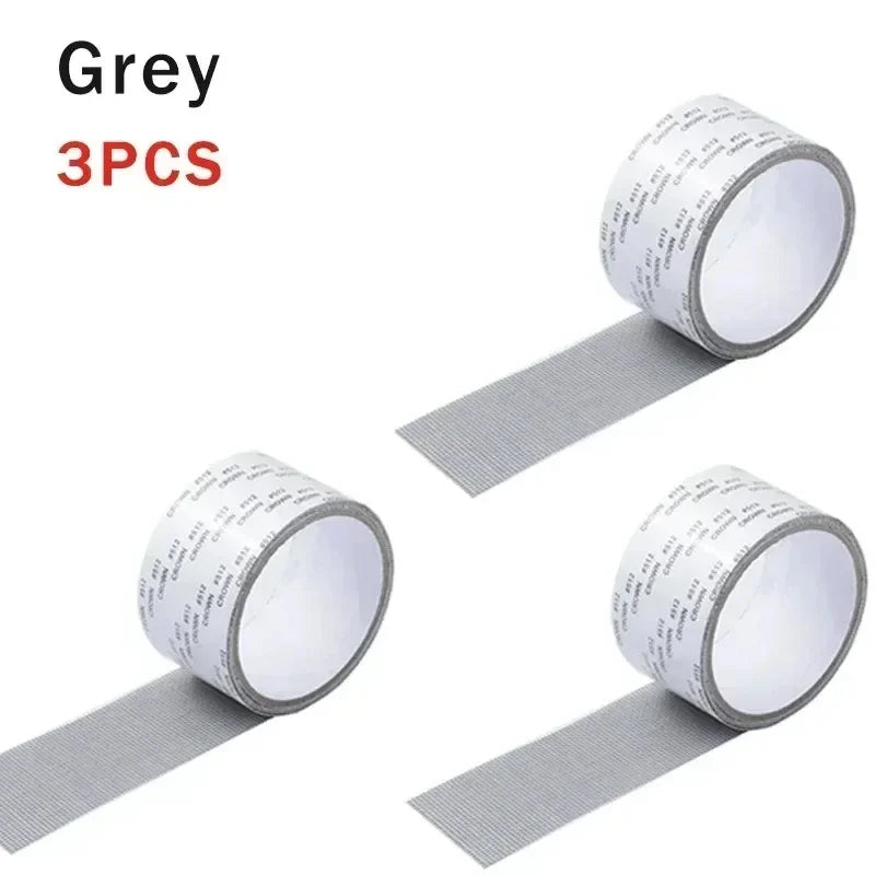 Anti-Mosquito Mesh Window Net Screen Repair Tape Patch Waterproof Self-adhesive Repair Tool Broken Hole New Zpaxo 3PCS-grey