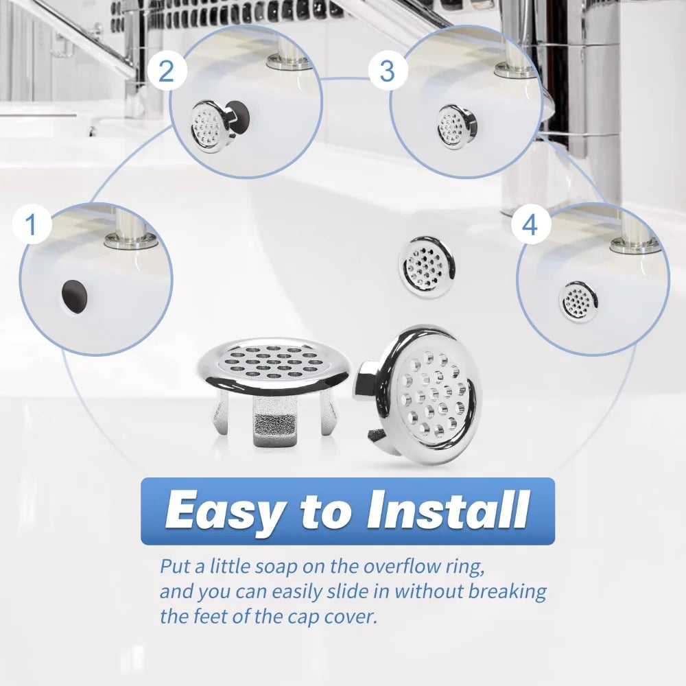 Sink Overflow Hole Cover Rings – Electroplated Basin Trim Caps