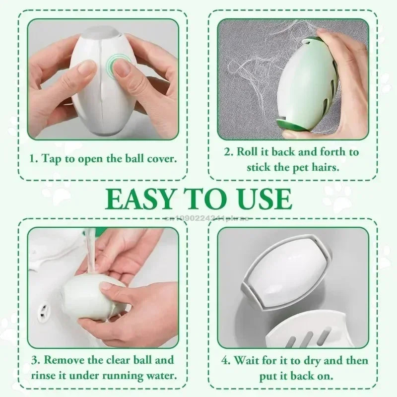 Reusable Pet Hair Remover Roller Washable Fur Remover for Clothes Lint Cleaner for Cats Dogs Portable Animal Hair Removal Tool Zpaxo