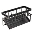 Sponge Holder for Kitchen Sink, Auto Draining Kitchen Sink Organizer, Sink Caddy with Removable Brush Holder Zpaxo black