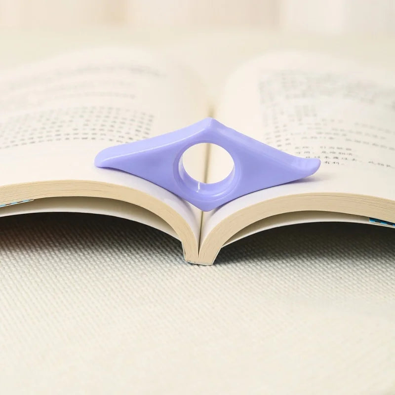 Reading Acrylic Bookmark Thumb Book Clip Ring Accessory Teacher Zpaxo purple