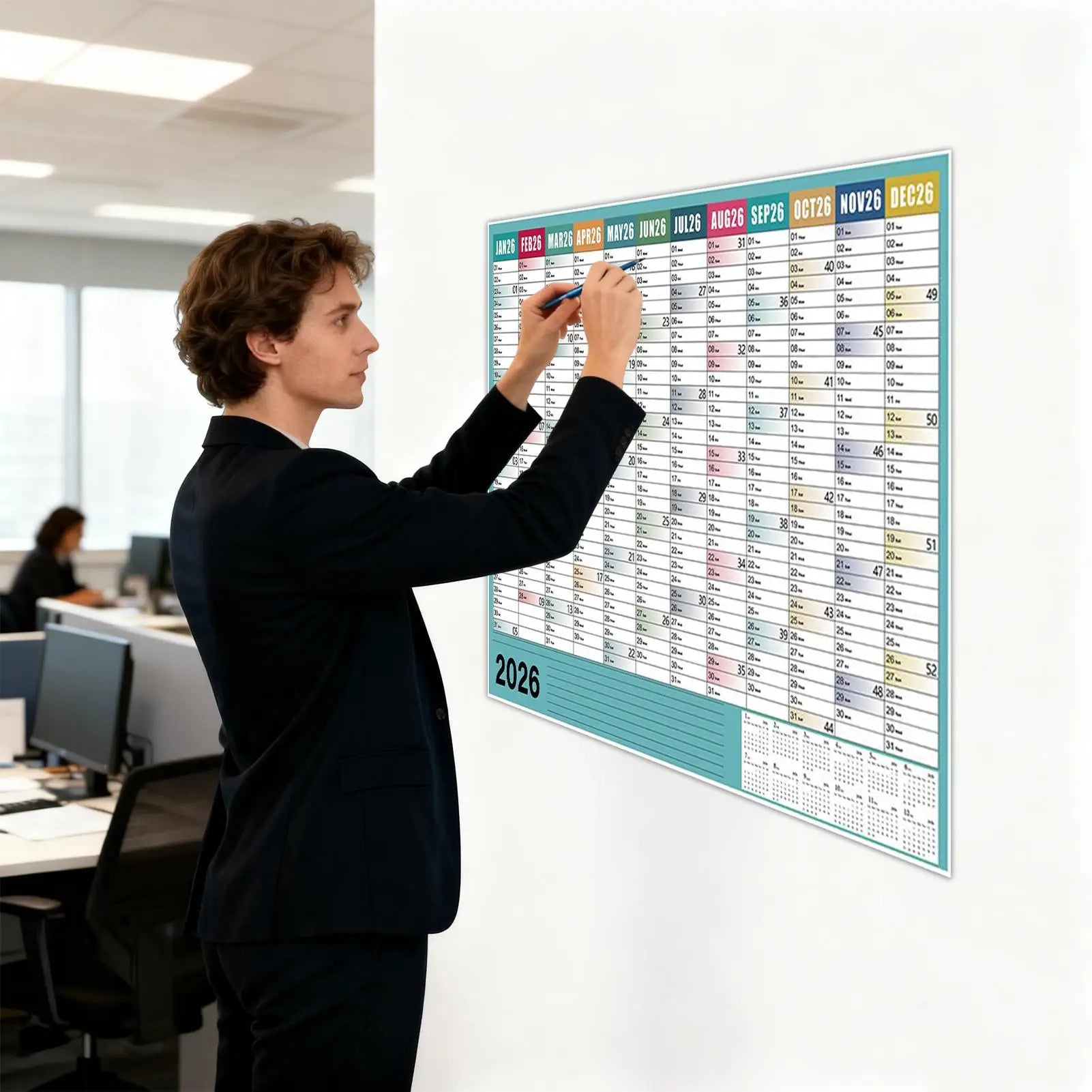 Large 2026 Wall Calendar 29x20 Inch Stickers Monthly Planner Office