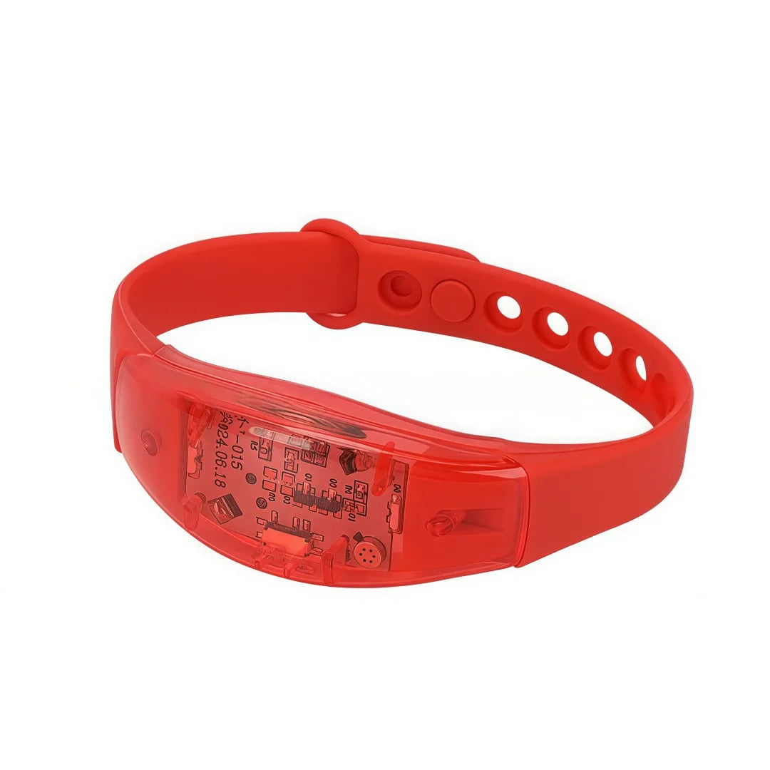 20 50 Commission LED Sound Activated Glow Dark Bracelets Rhythmic Zpaxo red 90pcs Custom text