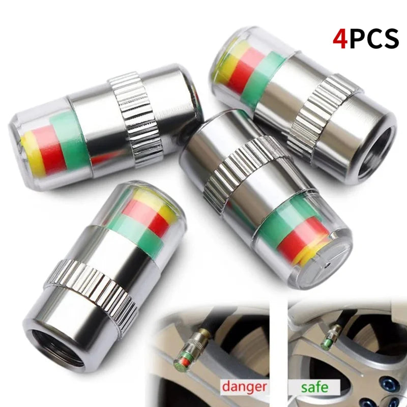Tire Pressure Valve Cap Sensors 2/4 Pack – Visual Alert