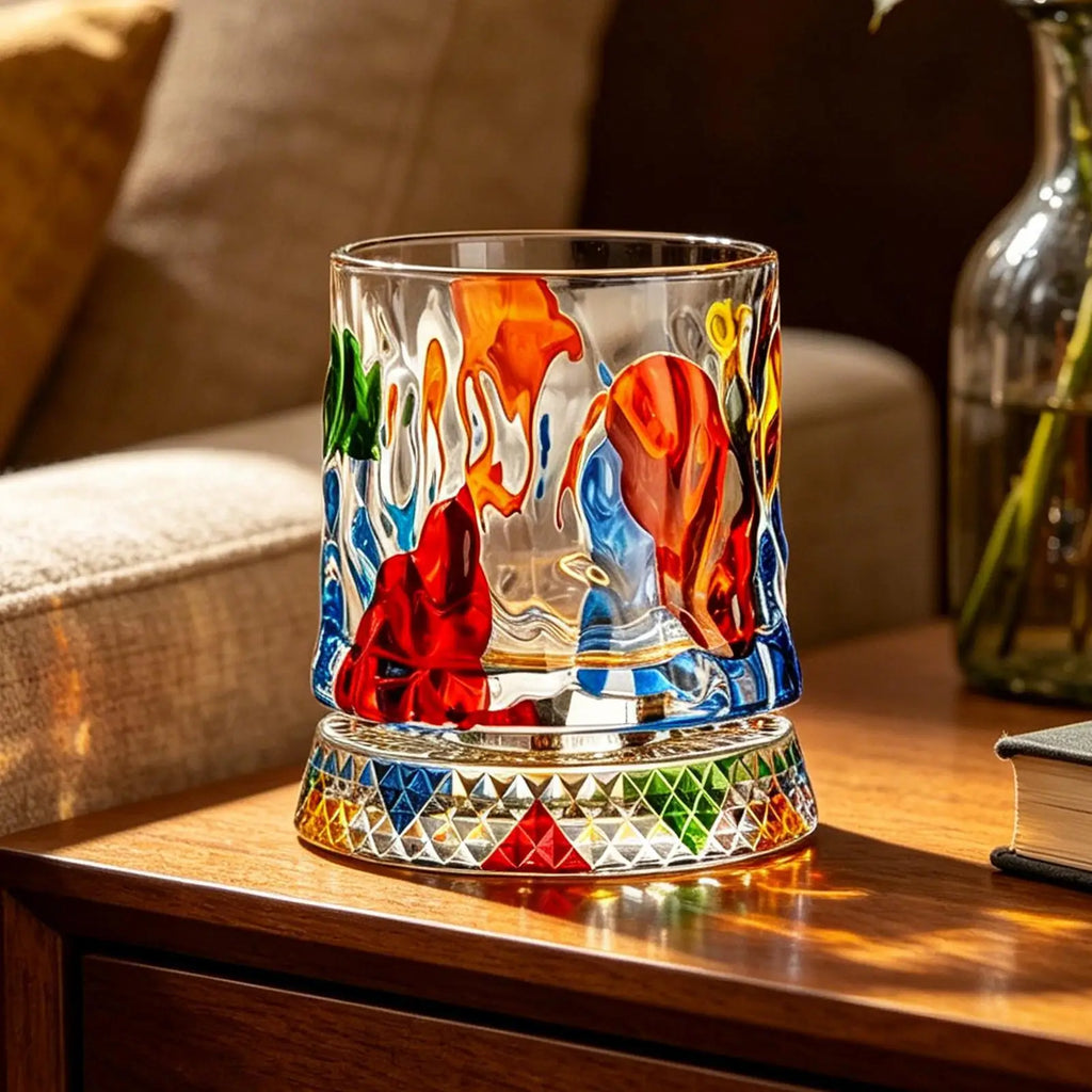 Rotating Whiskey Glasses 360 Degree Rotating Crystal Heavy Base Mug Crystal Cocktail Glass For Men Couples Alcohol Wine Ice Zpaxo