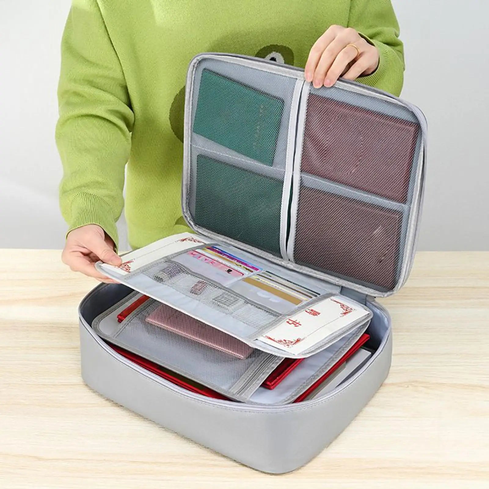 Fireproof Document Box 1200C Heat Insulated Safe Storage Case Fireproof Safe Box for Archive Passport Certificates Laptop Zpaxo