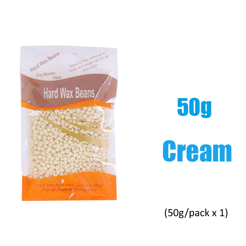 Hard Wax Beans Hair Removal – 500g/300g/50g Unisex Depilatory Wax Beans Zpaxo 50g-Cream