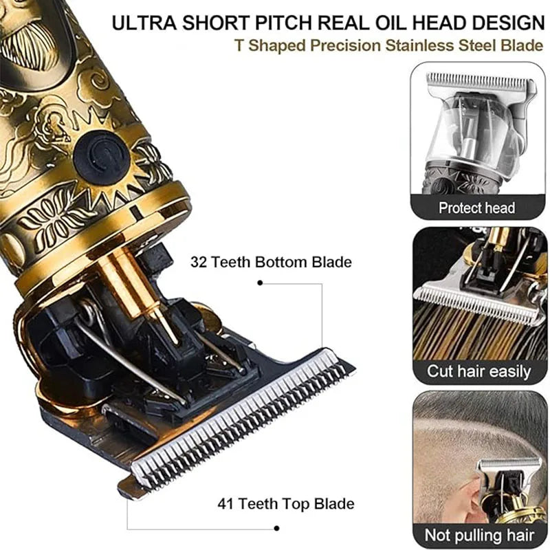 2026 New Arrival！Vintage T9 Hair Clipper Beard Shaving Body Hair Trimmer Clippers Electric Men Haircut Machine Barber Shaver Zpaxo