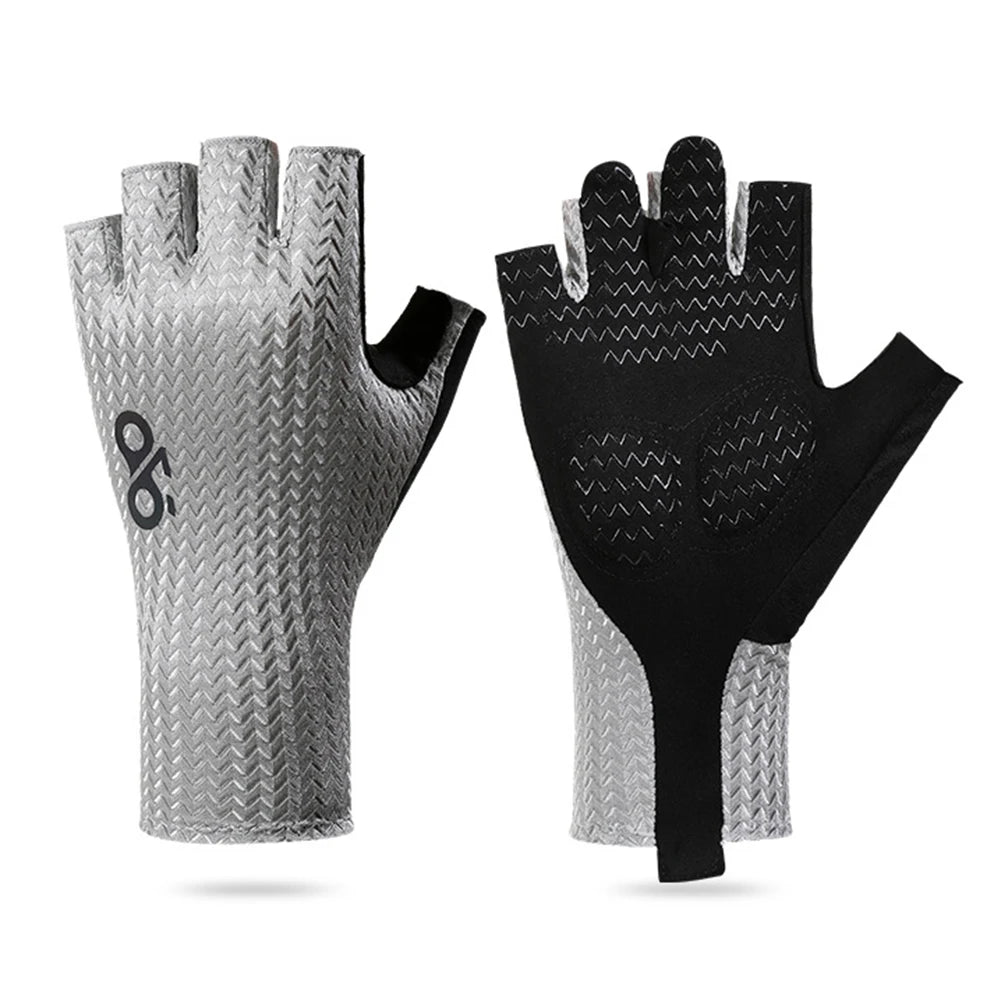 Cycling Gloves W Shockproof Foam Silicone Pad Half Finger Short