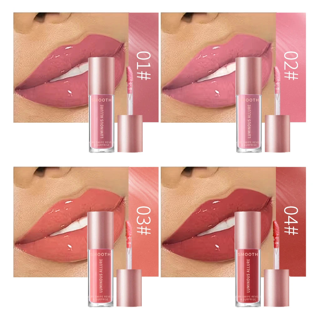 Glossy Lip Glaze 4 Colors Moisturizing Long-wear Gloss Pigment Zpaxo