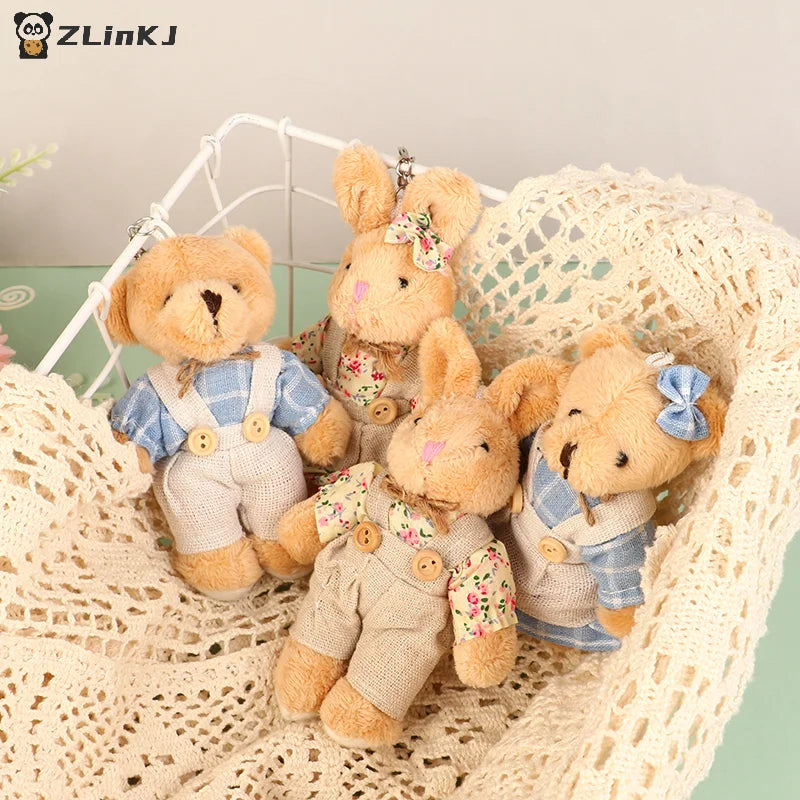 Cute Wear Clothes Bear Plush Toy Cartoon Rabbit Pendant Soft Stuffed Zpaxo