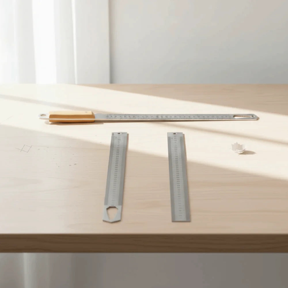5mm Thick Steel Measuring Ruler Not Slip Handle 0300mm 0500mm Metal Straight Ruler Non Slip Grip Dual-scale Ruler Zpaxo