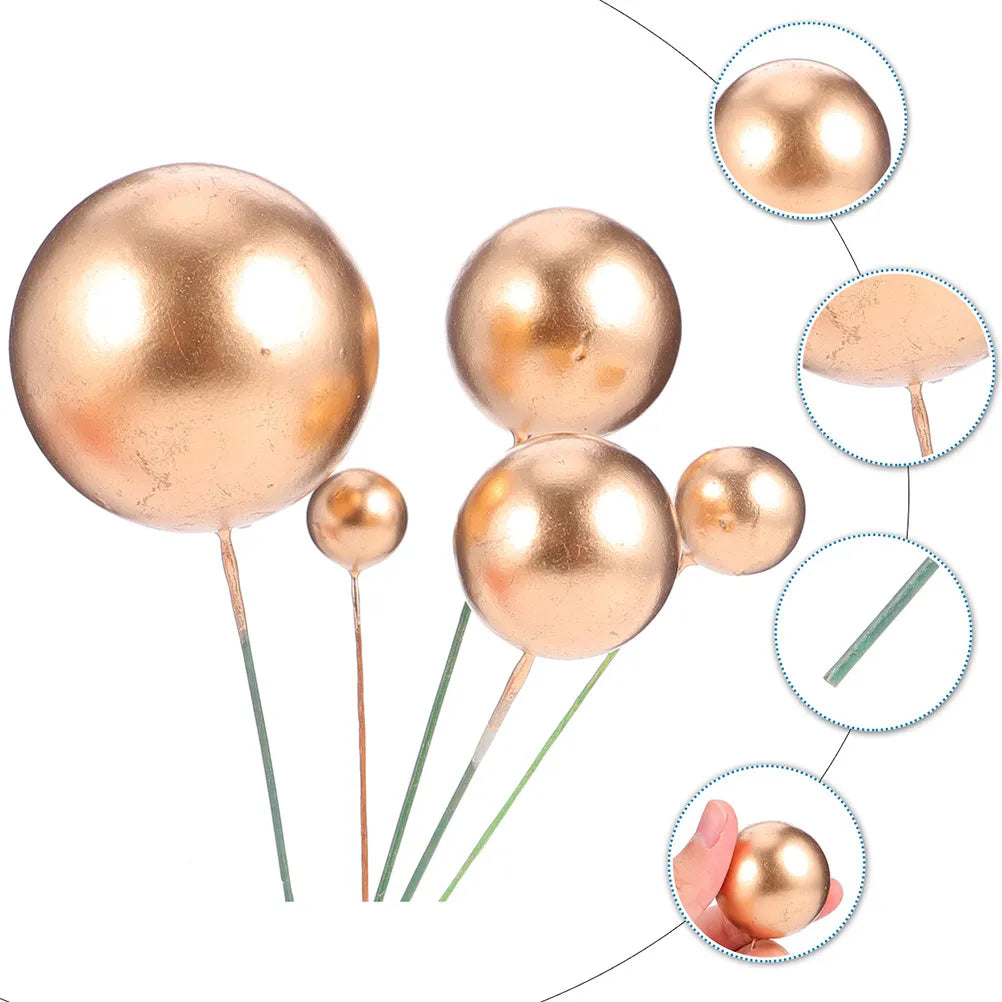 Premium Foam Balls Cake Toppers Dessert Picks Easy Insert No Tools