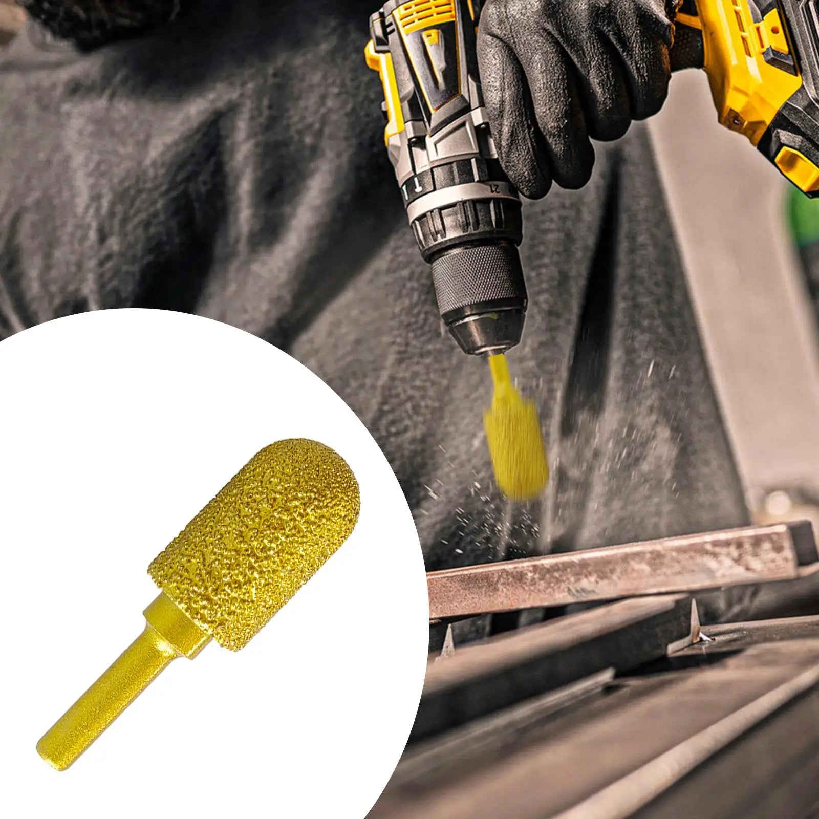 Diamond Grinding Burr Drill Bit 60mm Long Universal Rotary Tool Grinding Bit for Engraving Polishing Stone Carving Metal Zpaxo 18mm