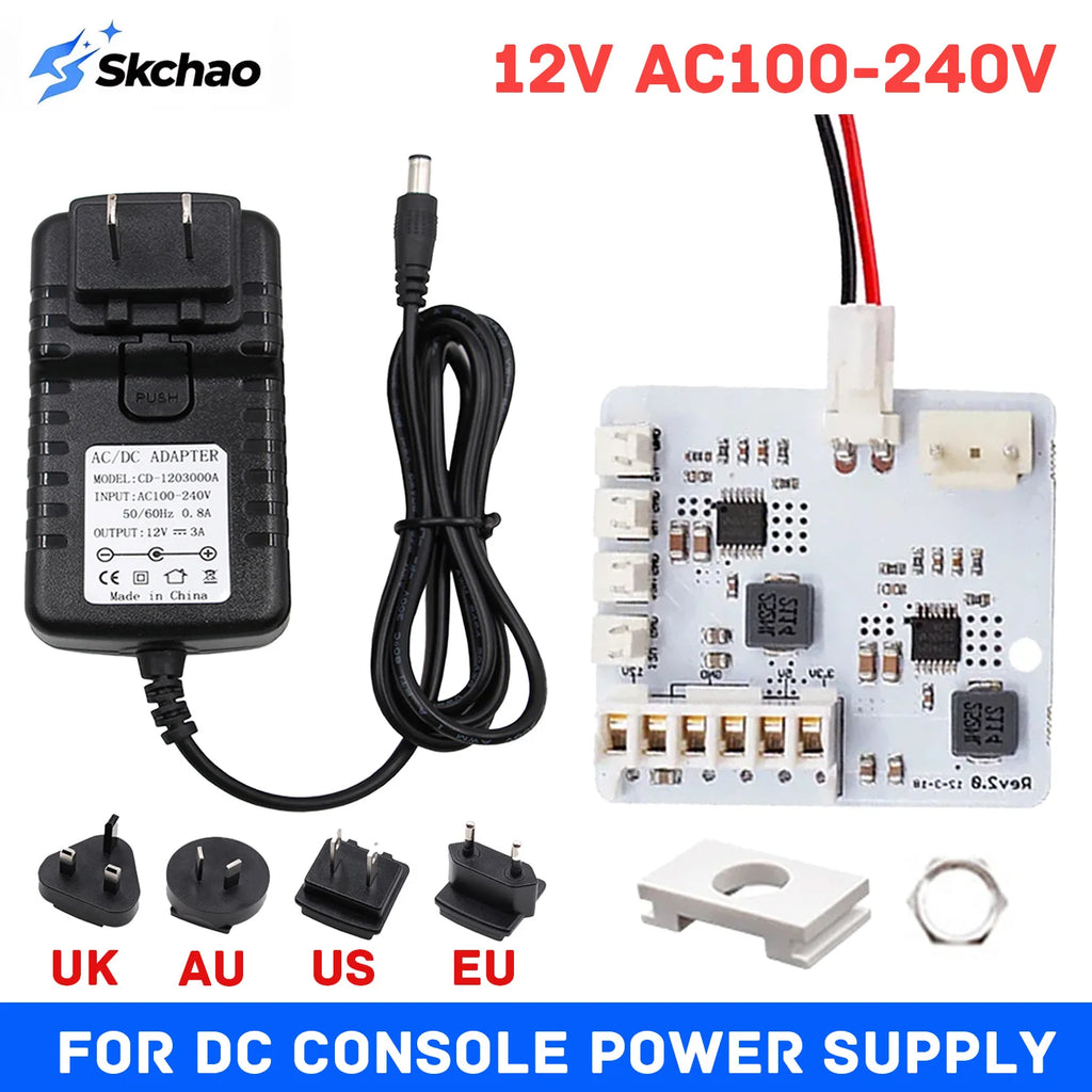 For DreamPSU Rev2.0 12V AC 100-240V Replacement Power Supply Board + AC Adapter With US UK EU AU Plug for SEGA Dreamcast Console Zpaxo