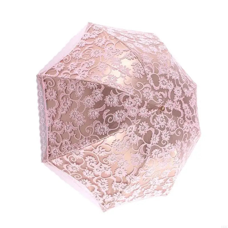 Luxury Flower Umbrella Rain Women 3 Folding Double Layer Parasol Zpaxo