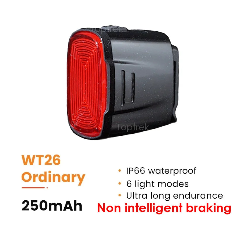 Bike Auto Warning Light for MTB Brake Sensing Brake Tail Light Gift lP66Waterproof LED Road Bike Night Safety Saddle/Bag Outdoor Zpaxo WT26 NON smart