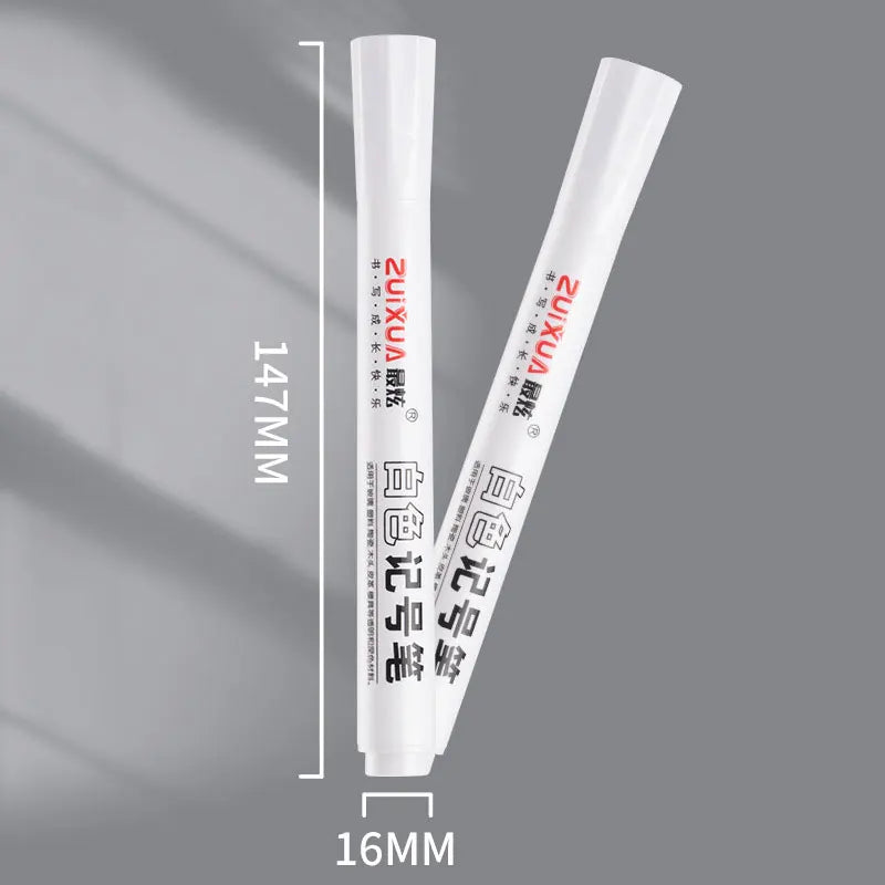1/3/5PCS Waterproof Metal Marker Permanent White Paint Pen Washing Art Painting Graffiti Pens Fabric Wood Leather Marker 1/2/5mm Zpaxo