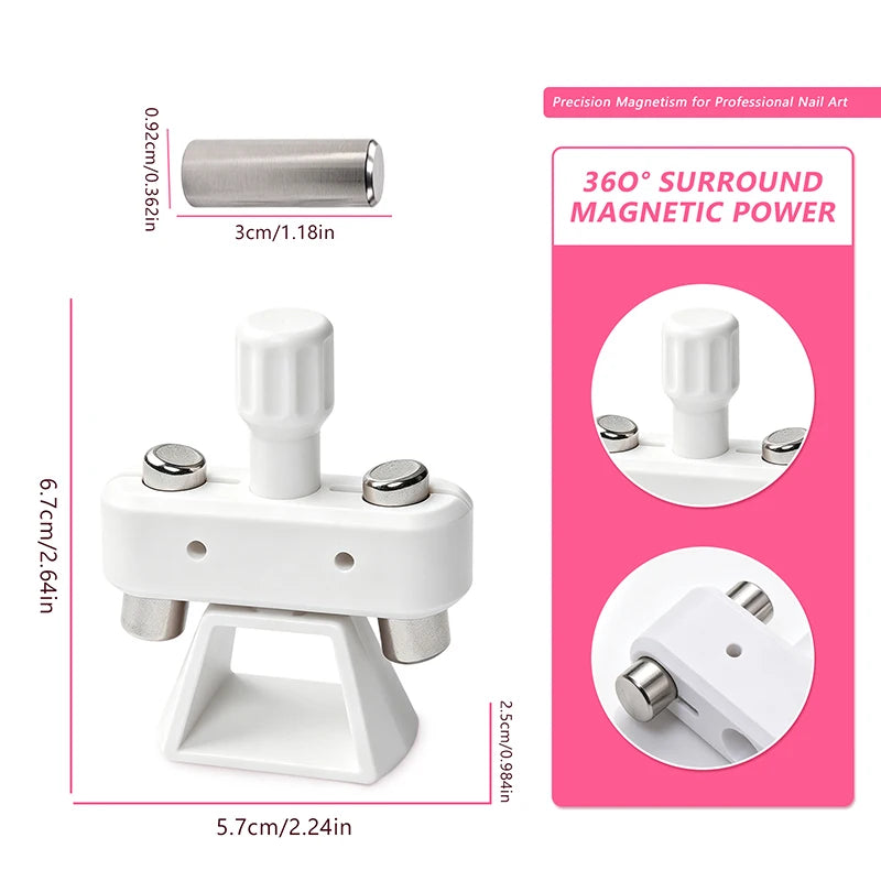 Powerful Automatic Cat S Eye Magnet Rotatable Whipping Design Wide Zpaxo White WIthMagnet-1Pc