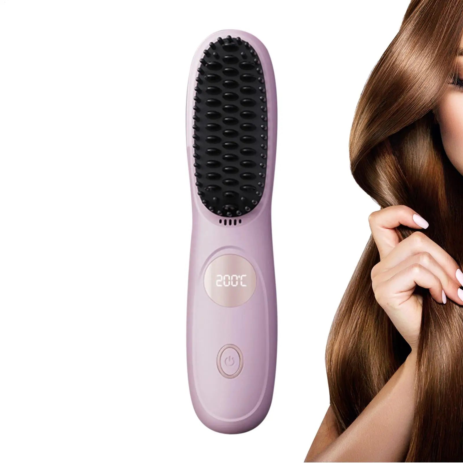 Cordless USB Rechargeable Ceramic Hair Straightener Comb | Travel Hair Straightener Comb Zpaxo