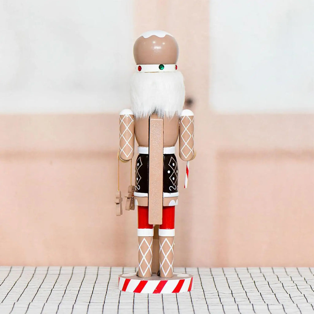 Gingerbread Christmas Nutcracker 14 Inch Wooden Gingerbread Man Nutcracker Soldier Collectible Christmas Ornaments for Table Zpaxo